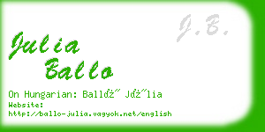 julia ballo business card